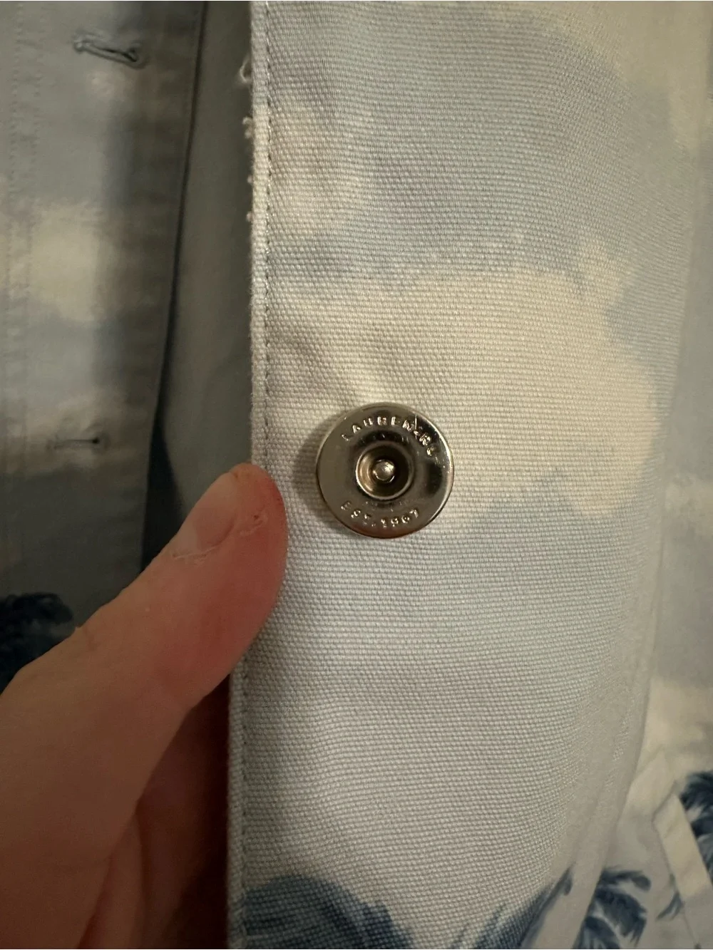 Lauren Ralph Lauren Women’ Naval Supply Company Jacket L Button Light Blue Beige - Picture 6 of 6